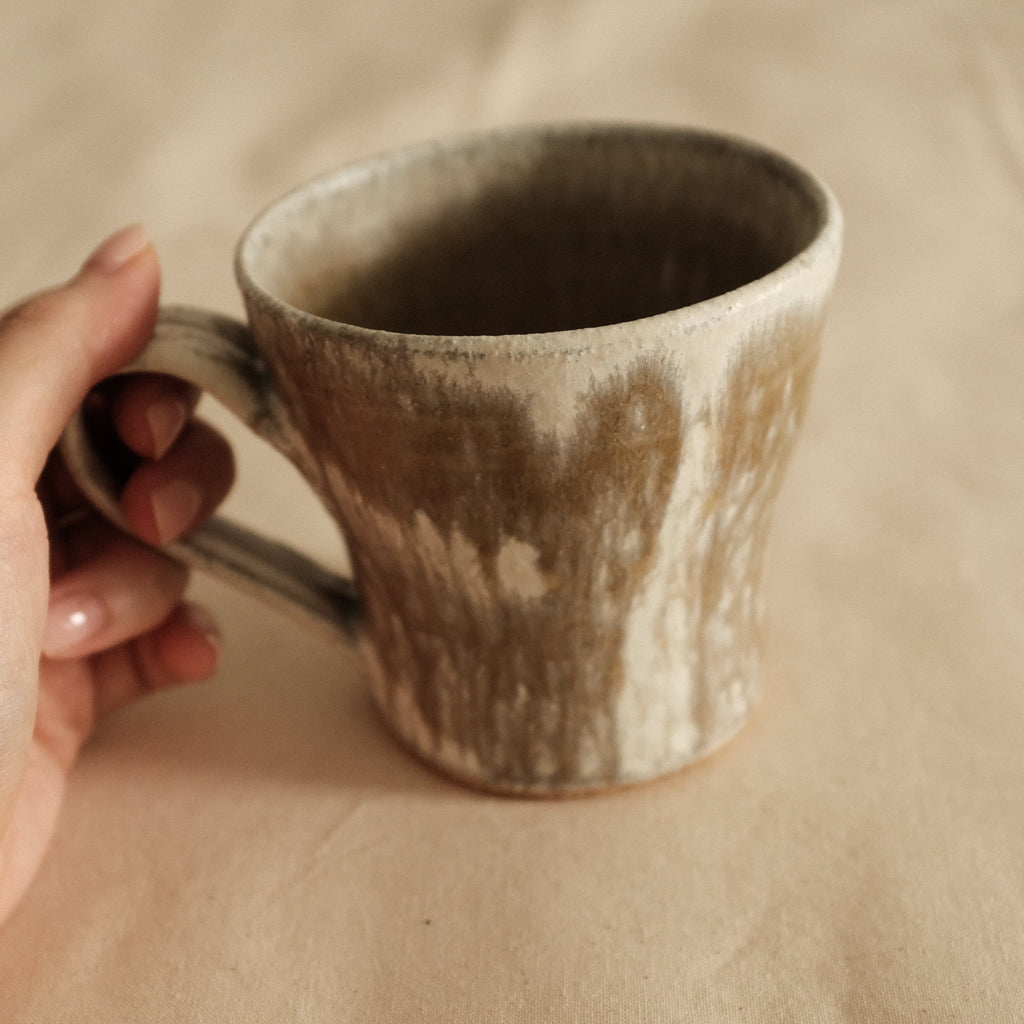 Kyuuko Mashiko Konayuki Powder Snow Glaze Mug with Handle