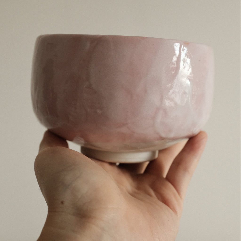 Hatsuichi Japan Sakura Shino Tataki Chawan Matcha Bowl Minoware