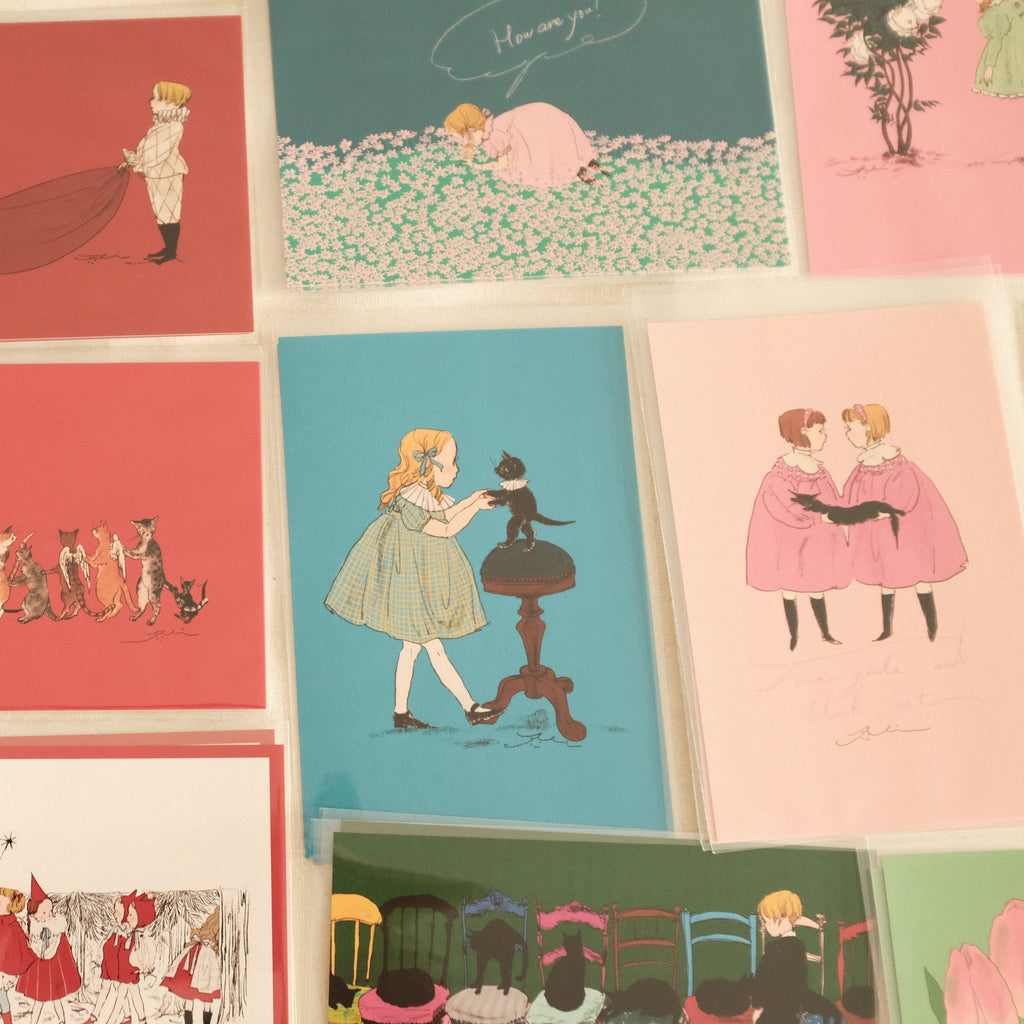 Kurahashi Rei Dance with Cat Postcard