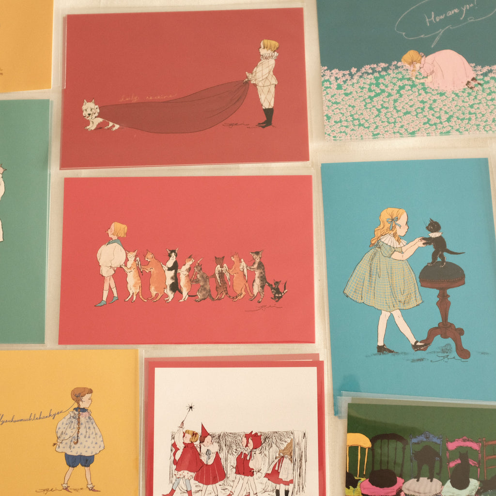 Kurahashi Rei Cat Family Postcard