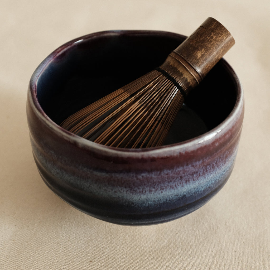 Hatsuichi Japan Tsubo Violet Chawan Matcha Bowl Minoware