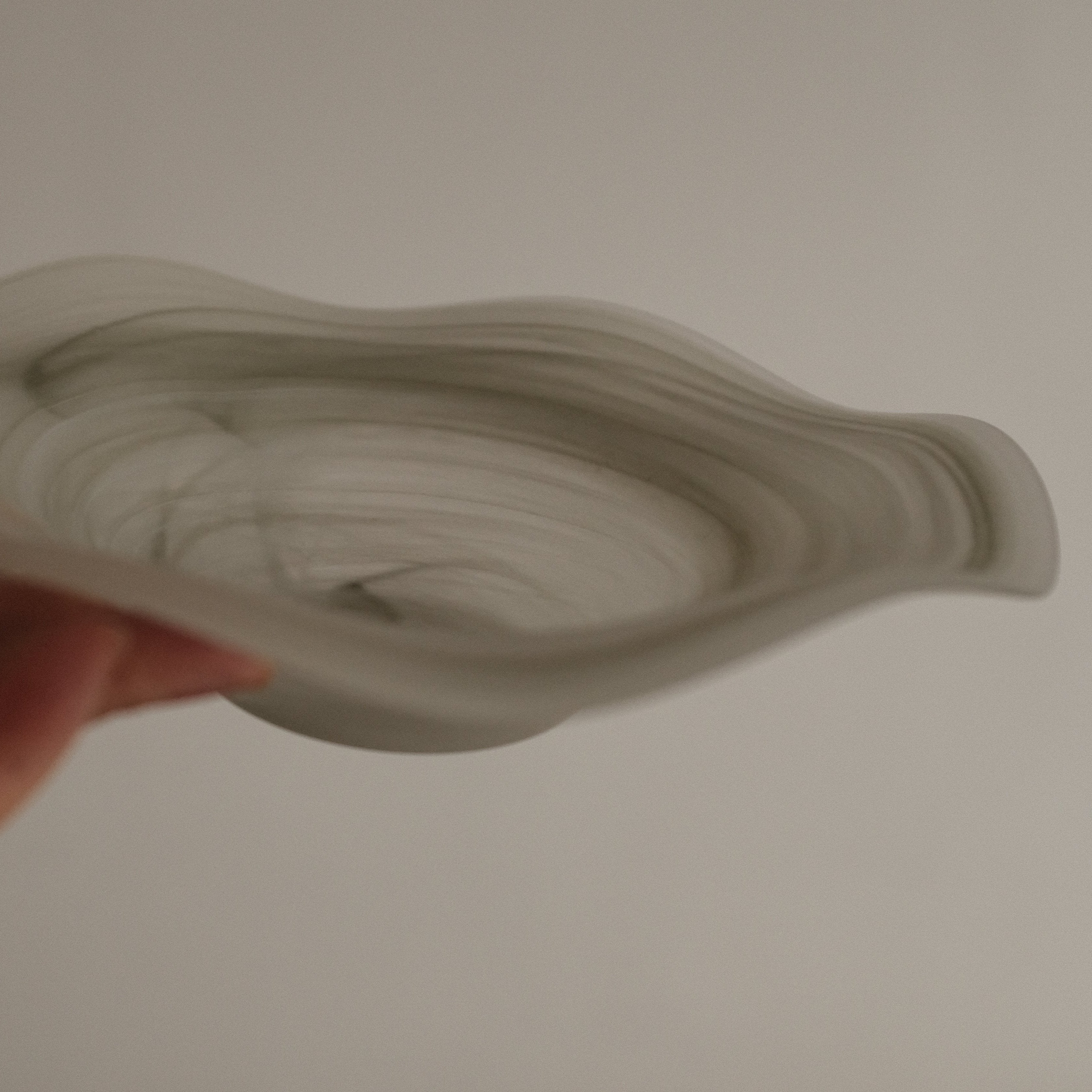 ESME Handmade Wavy Round Frosted Glass Cosmic Deep Plate Moss Green