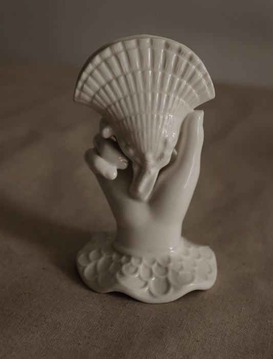 MARELLA French Retro Grasp of Sea Shell Ceramic Vase Card Holder Tissue Holder