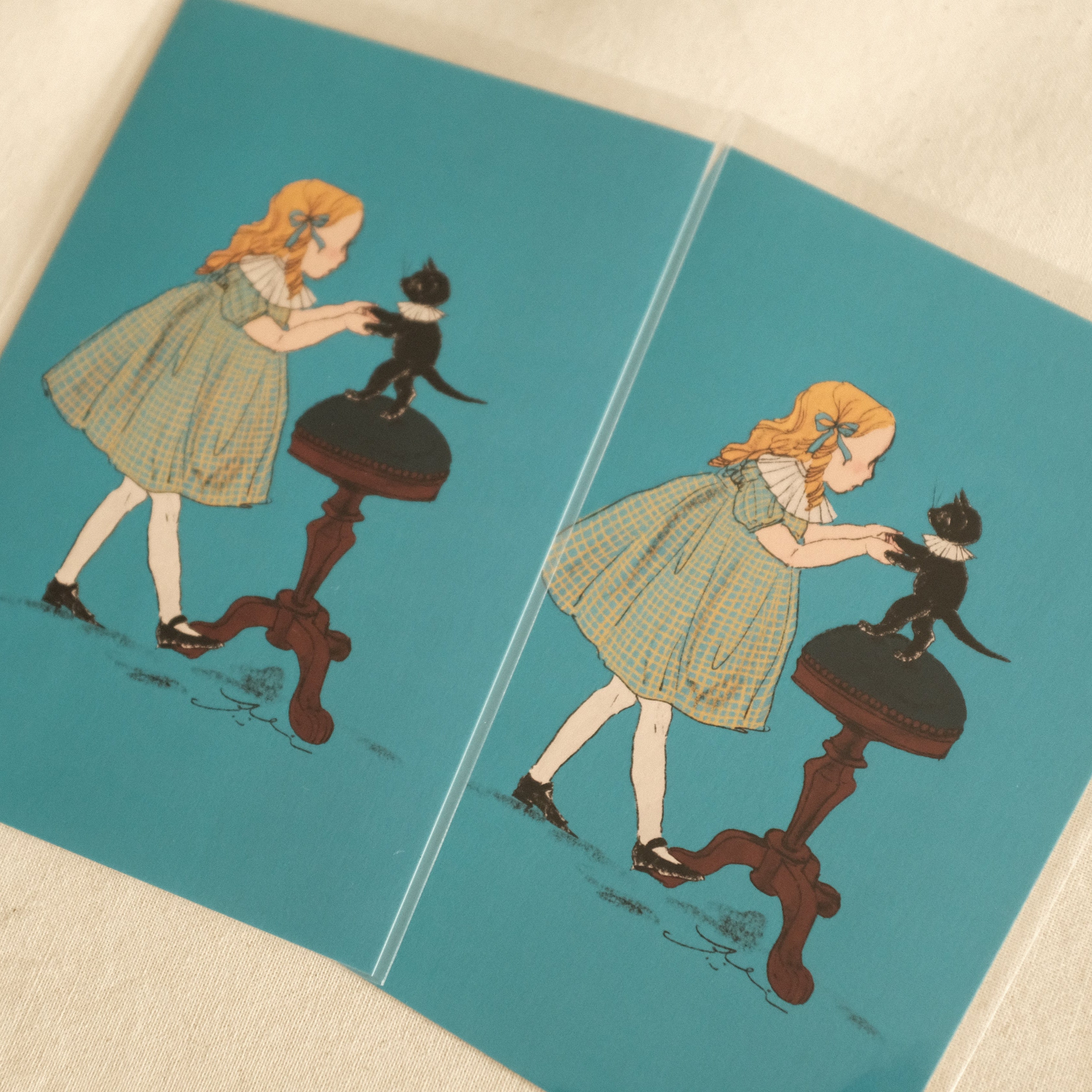 Kurahashi Rei Dance with Cat Postcard