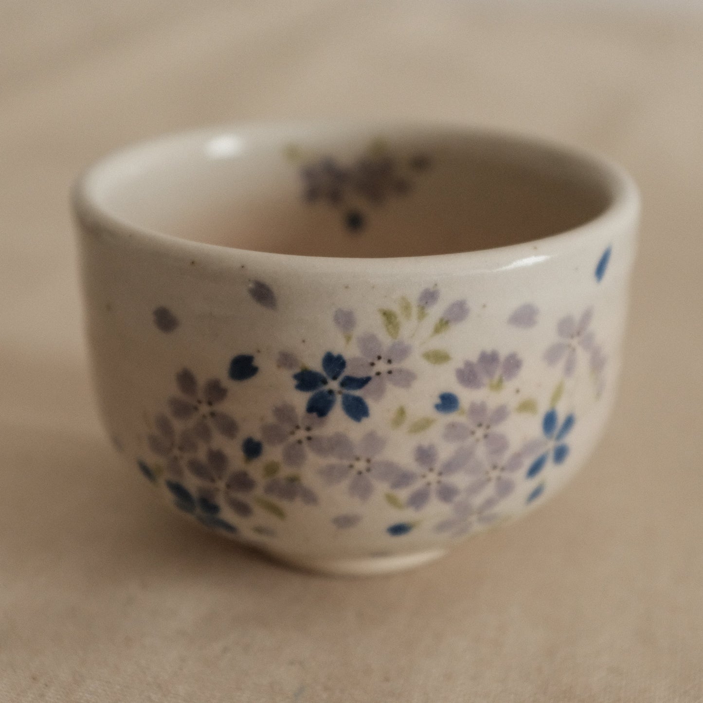 Hatsuichi Japan Cherry Blossom Blue Nodate Chawan Matcha Bowl Tea Bowl Japan Minoware