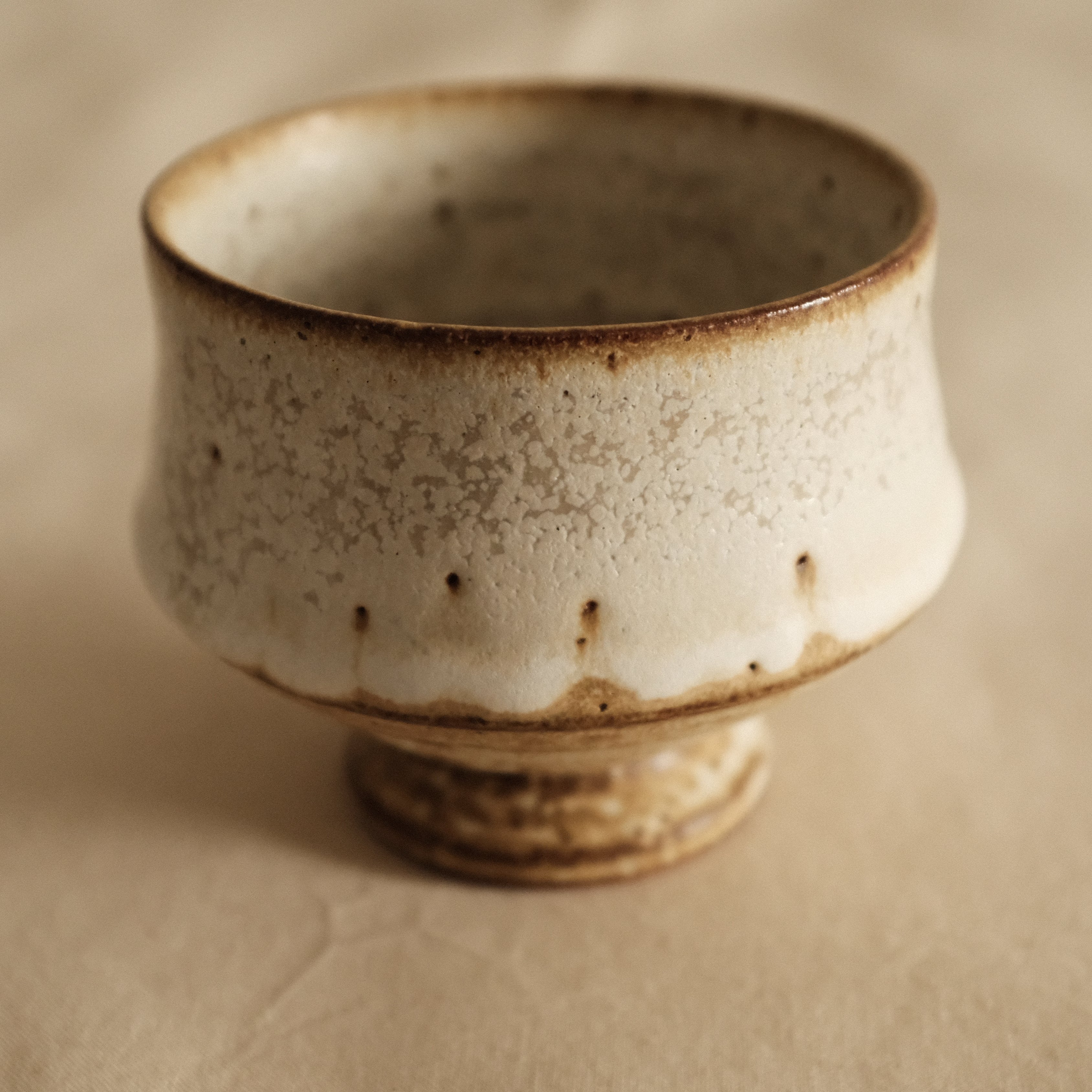 Kazuhito Yamamoto White Milky Glaze Antique Goblet Mug