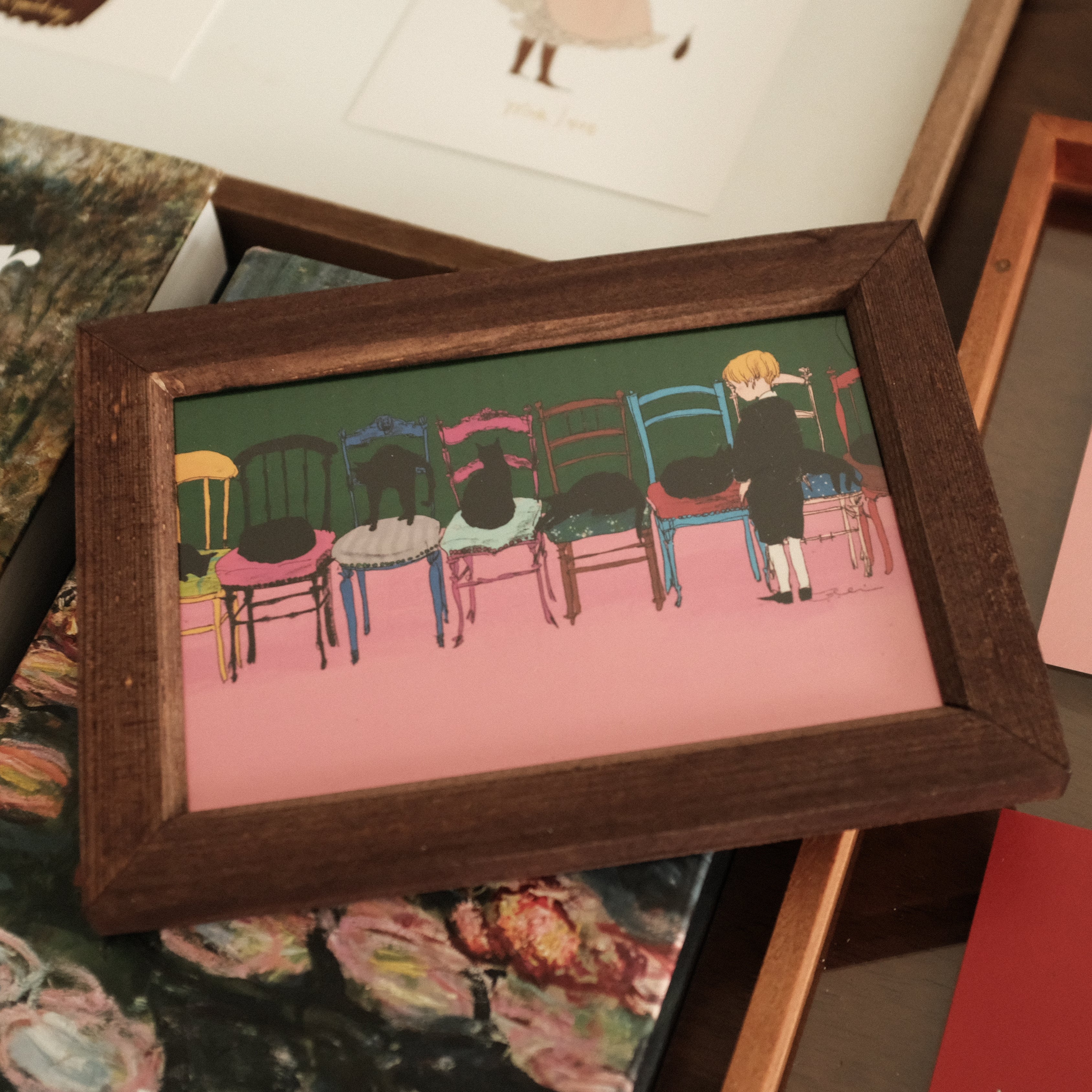 Kurahashi Rei Cat Musical Chairs Postcard