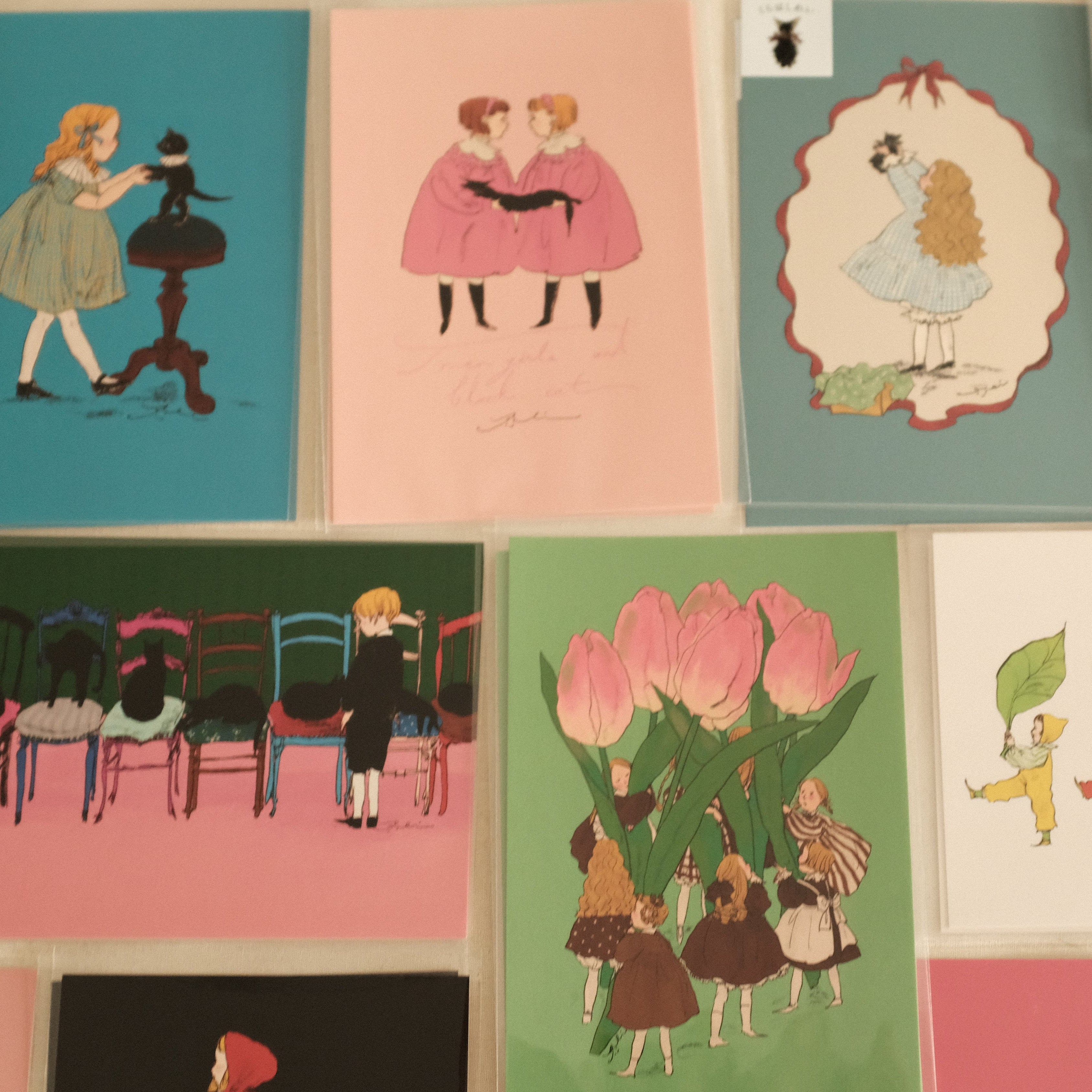 Kurahashi Rei Cat and Twins Postcard