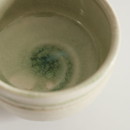 Hatsuichi Japan Hiwa Green Beadlo Kannyu Chawan Matcha Bowl Tea Bowl Minoware