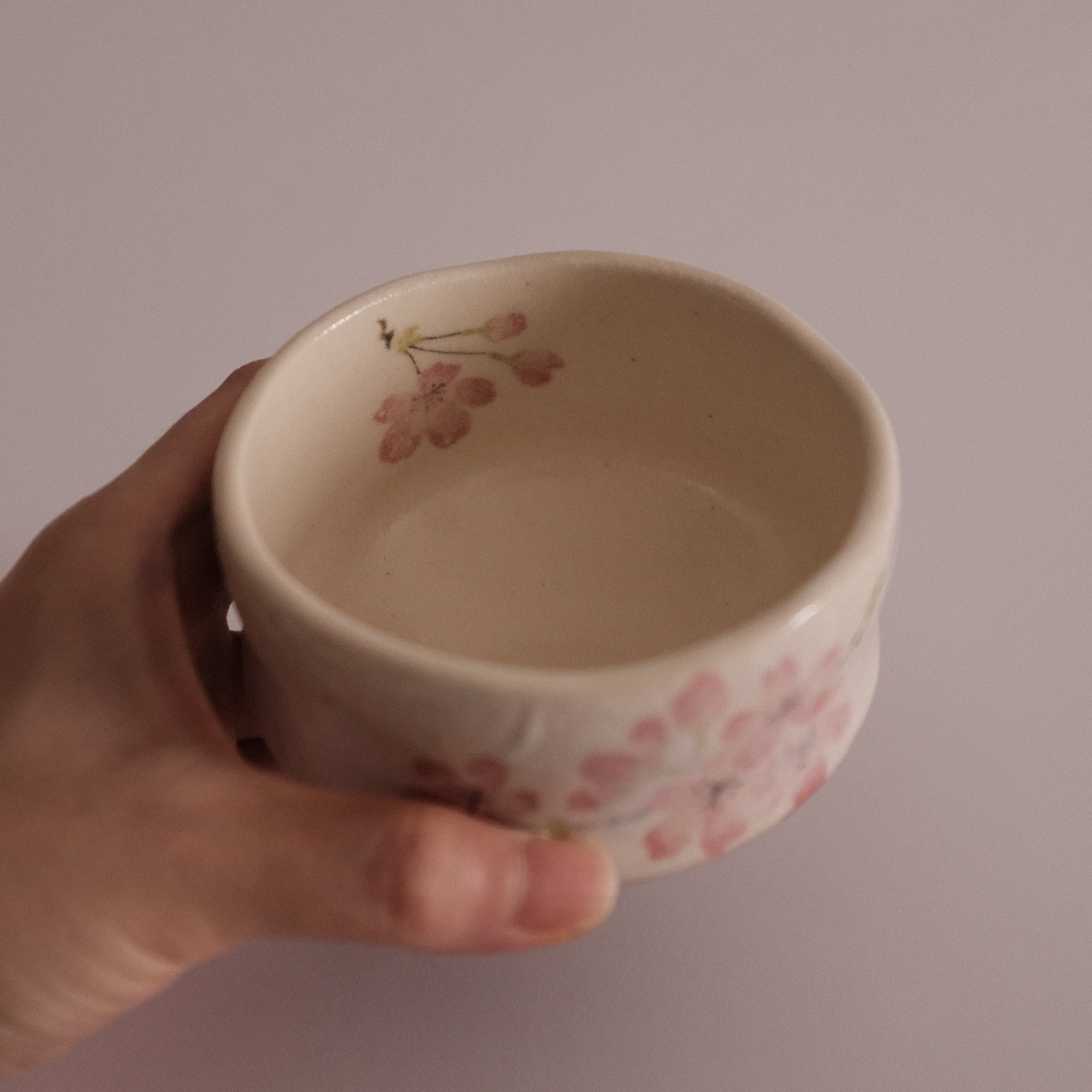 Hatsuichi Japan Pink Cherry Blossom Mini Chawan Matcha Bowl Tea Bowl Minoware