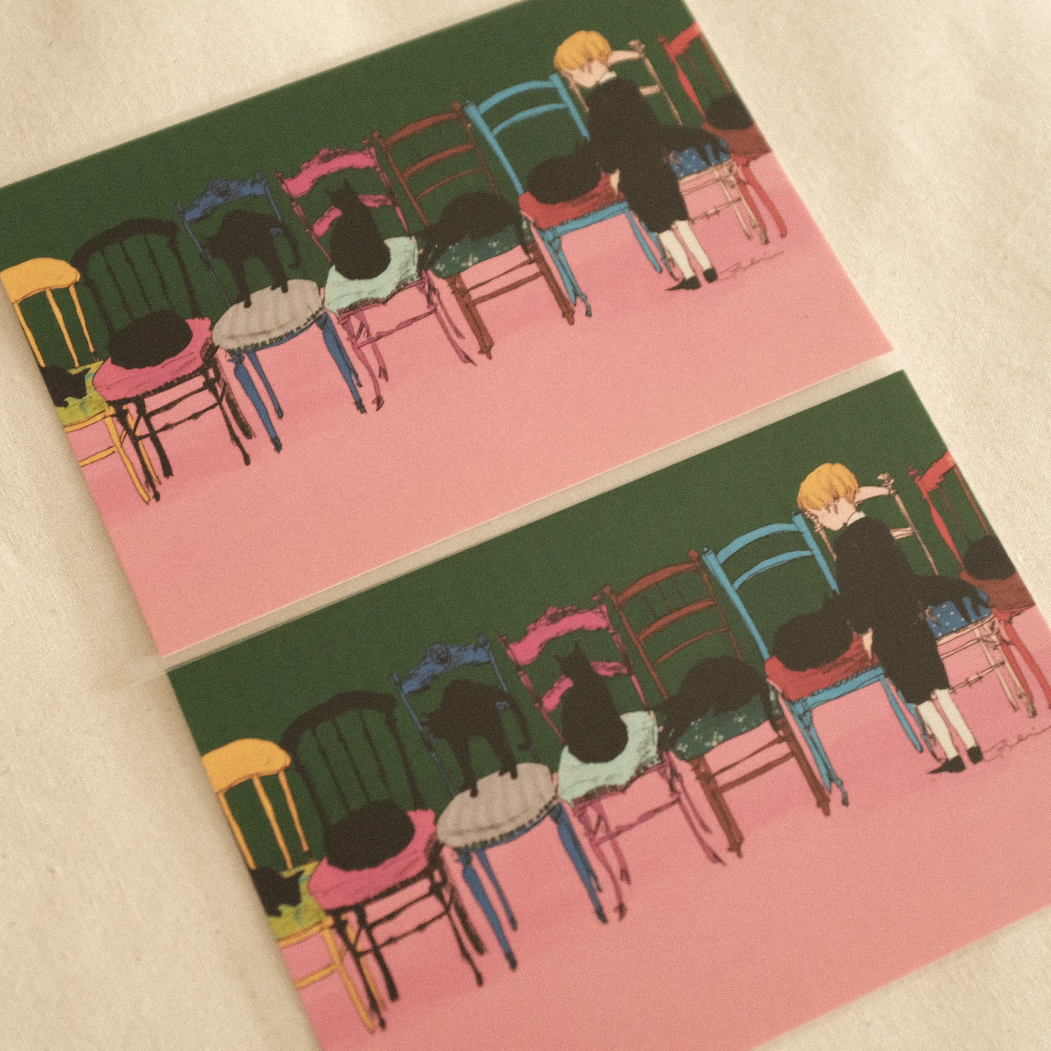 Kurahashi Rei Cat Musical Chairs Postcard