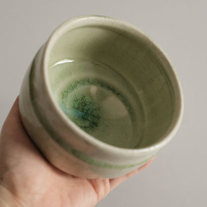 Hatsuichi Japan Hiwa Green Beadlo Kannyu Chawan Matcha Bowl Tea Bowl Minoware