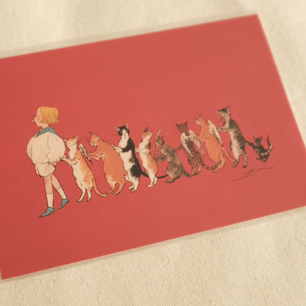 Kurahashi Rei Cat Family Postcard