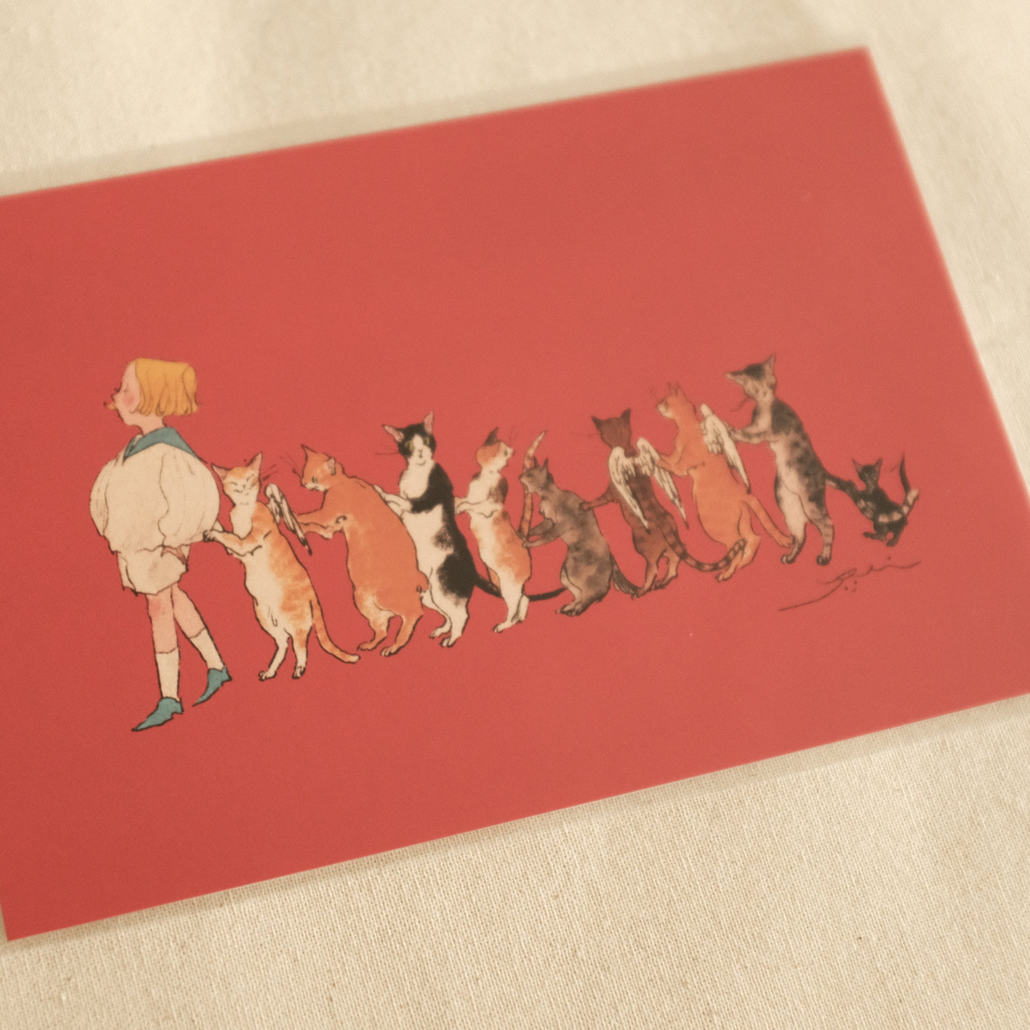 Kurahashi Rei Cat Family Postcard