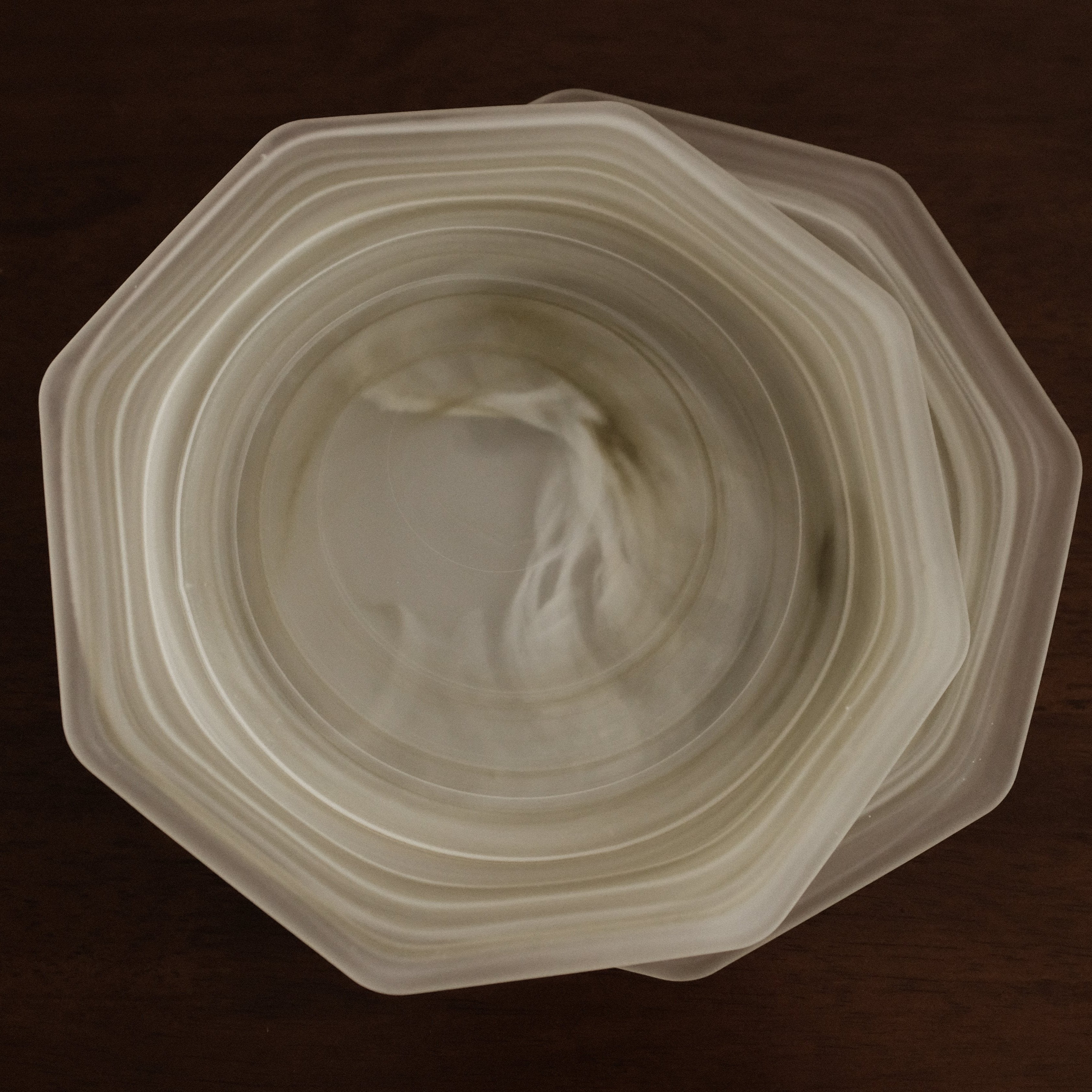 ESME Handmade Hexagon Frosted Glass Cosmic Plate Moss Green