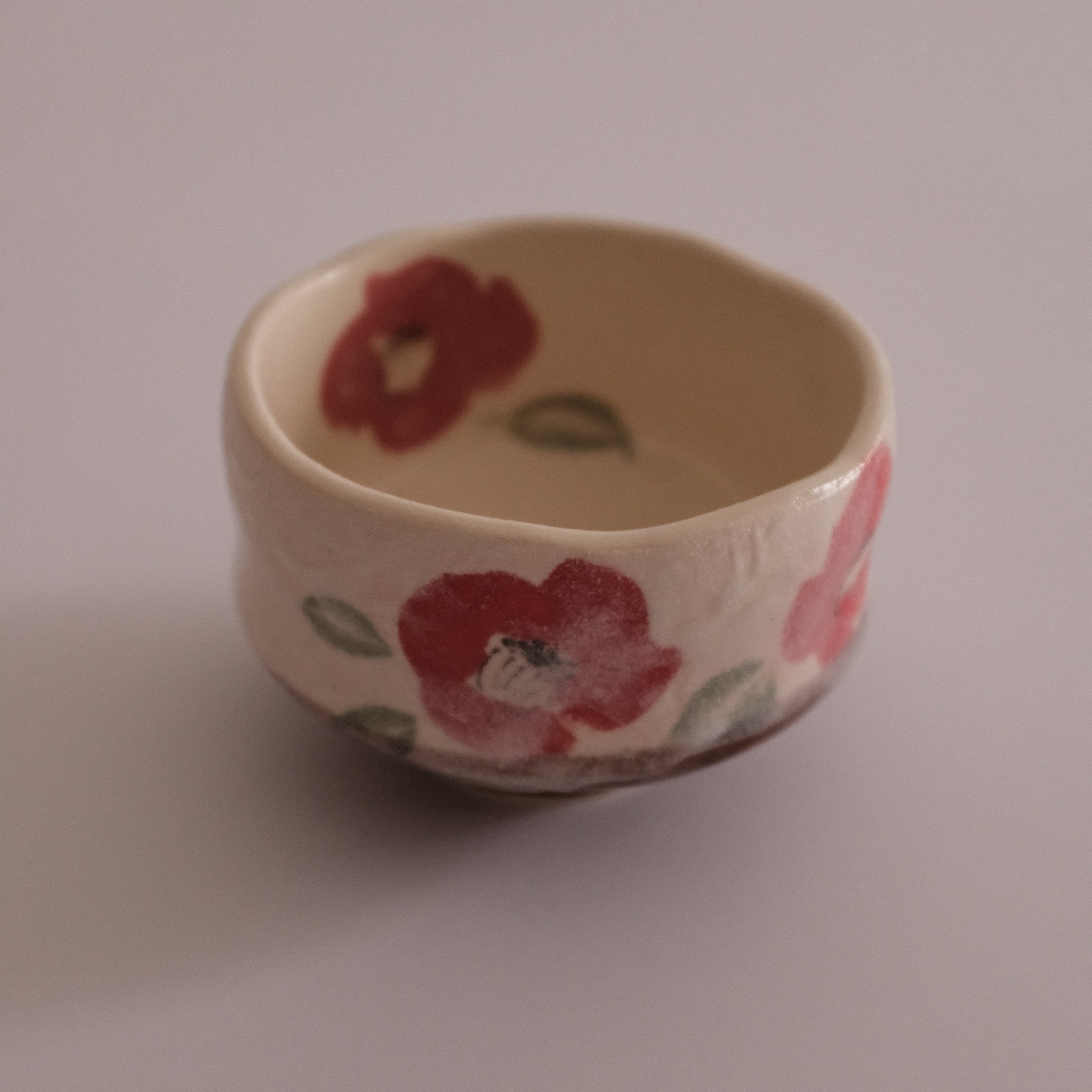 Hatsuichi Japan Camelia Blossom Mini Chawan Matcha Bowl Tea Bowl Minoware