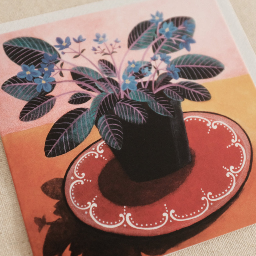 Canns Down Press African Violets Greeting Card Gift Card