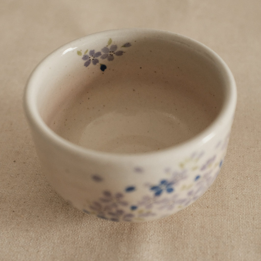 Hatsuichi Japan Cherry Blossom Blue Nodate Chawan Matcha Bowl Tea Bowl Japan Minoware