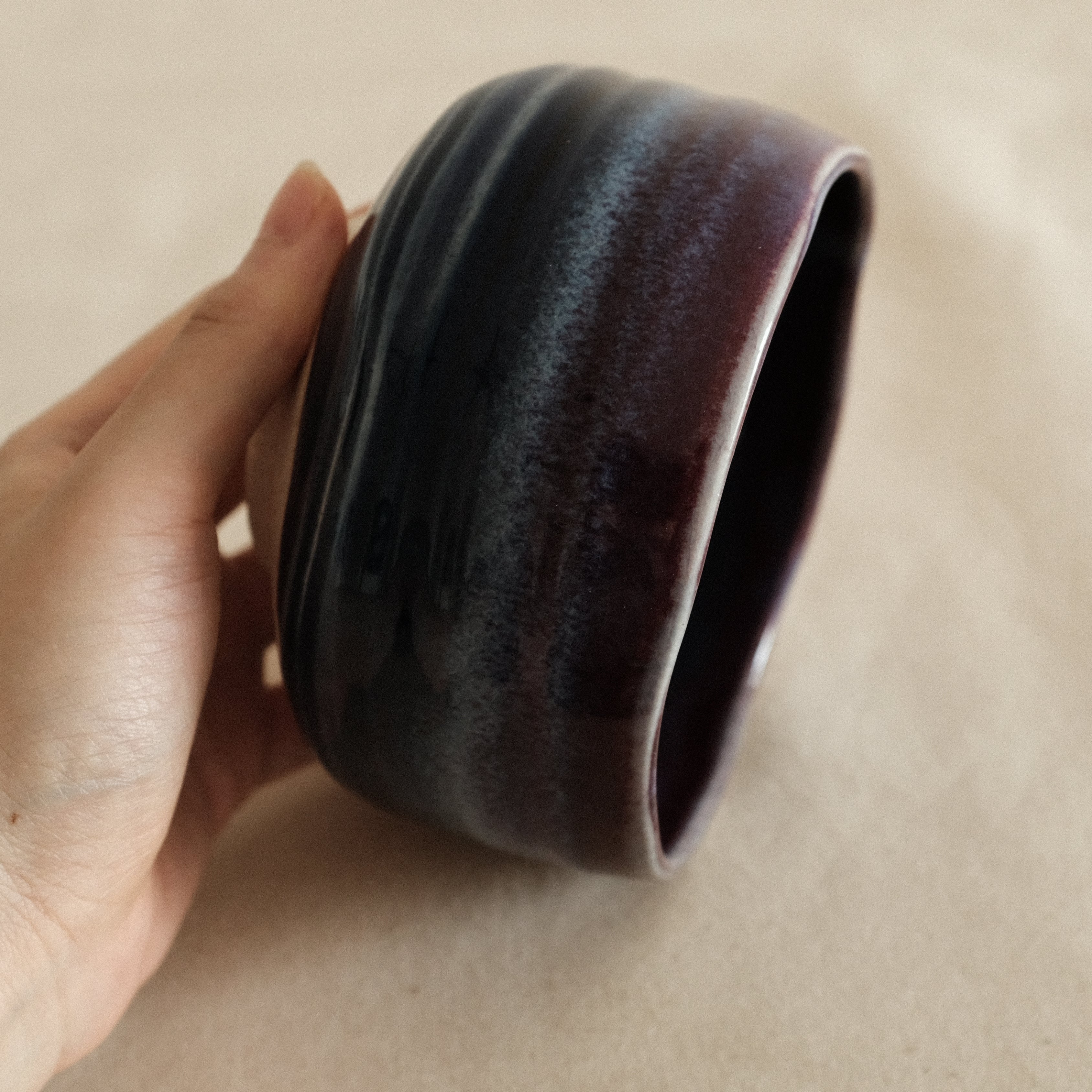 Hatsuichi Japan Tsubo Violet Chawan Matcha Bowl Minoware