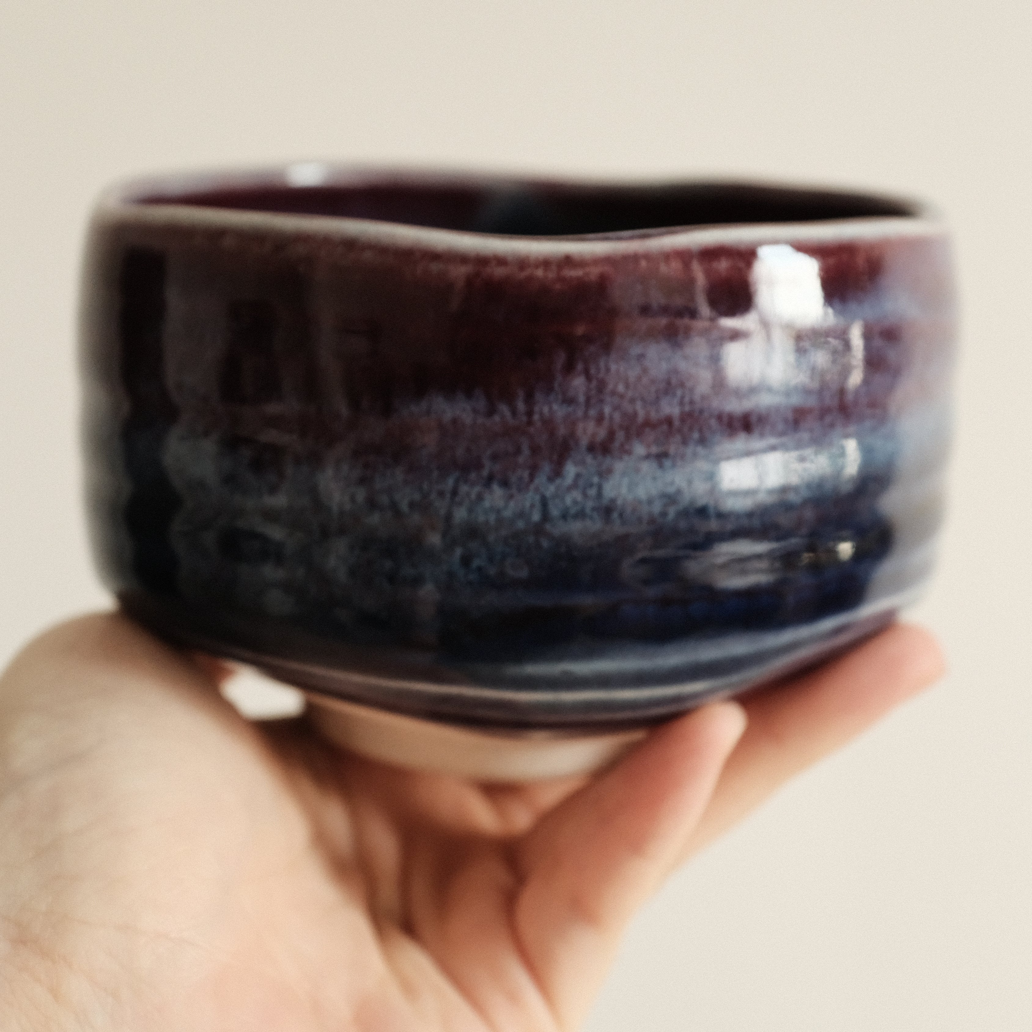 Hatsuichi Japan Tsubo Violet Chawan Matcha Bowl Minoware