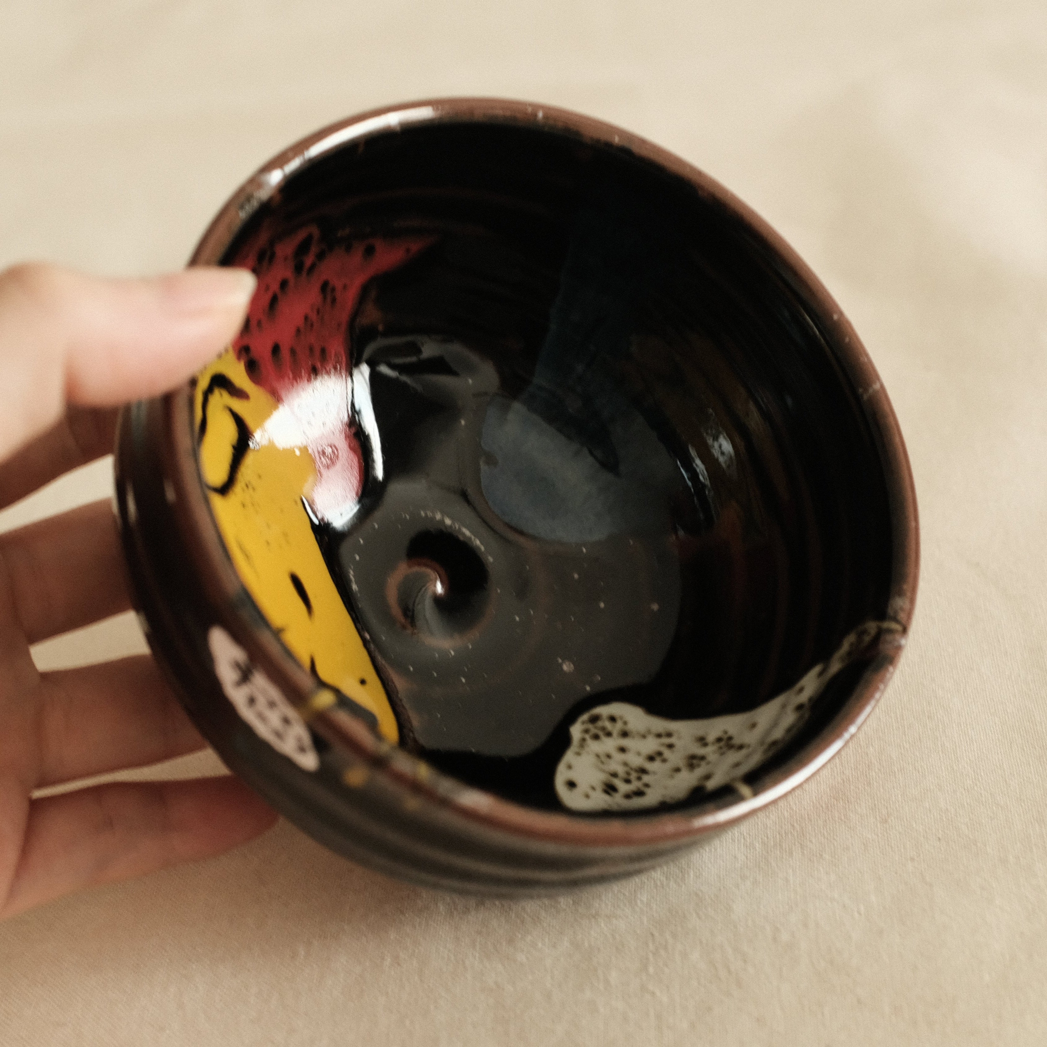 Hana Izumi Kiln Japan Maruchikara Multicolours Nodate Chawan Matcha Bowl Aritaware