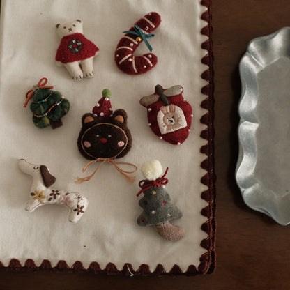 NOELLE Decorative Whimsical Embroidered Felt Brooch Pin