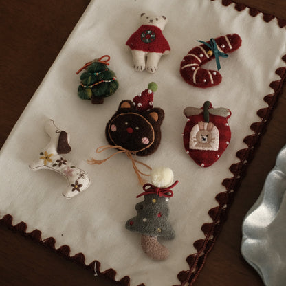 NOELLE Decorative Whimsical Embroidered Felt Brooch Pin