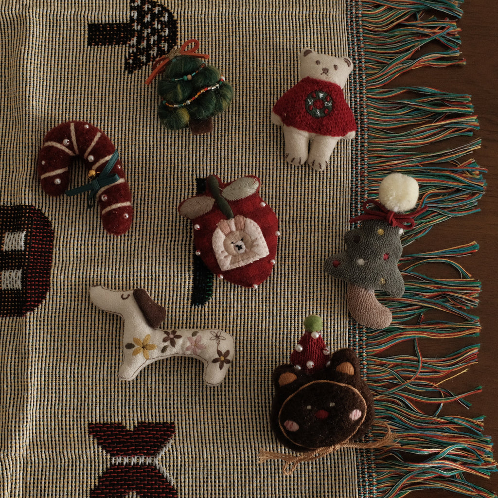 NOELLE Decorative Whimsical Embroidered Felt Brooch Pin