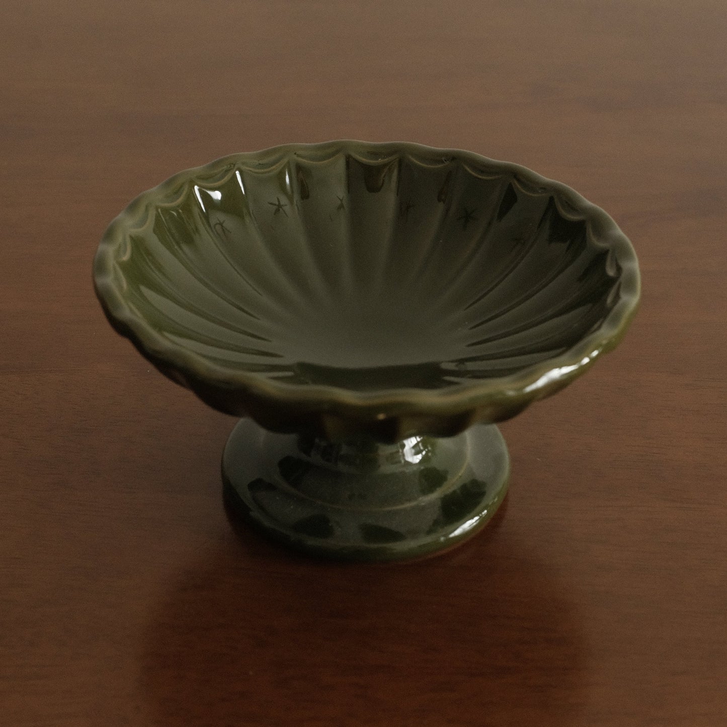 COLETTE Retro Ceramic Floral Pedestal Dish Plate Tea Stand Dessert Pastry Plate