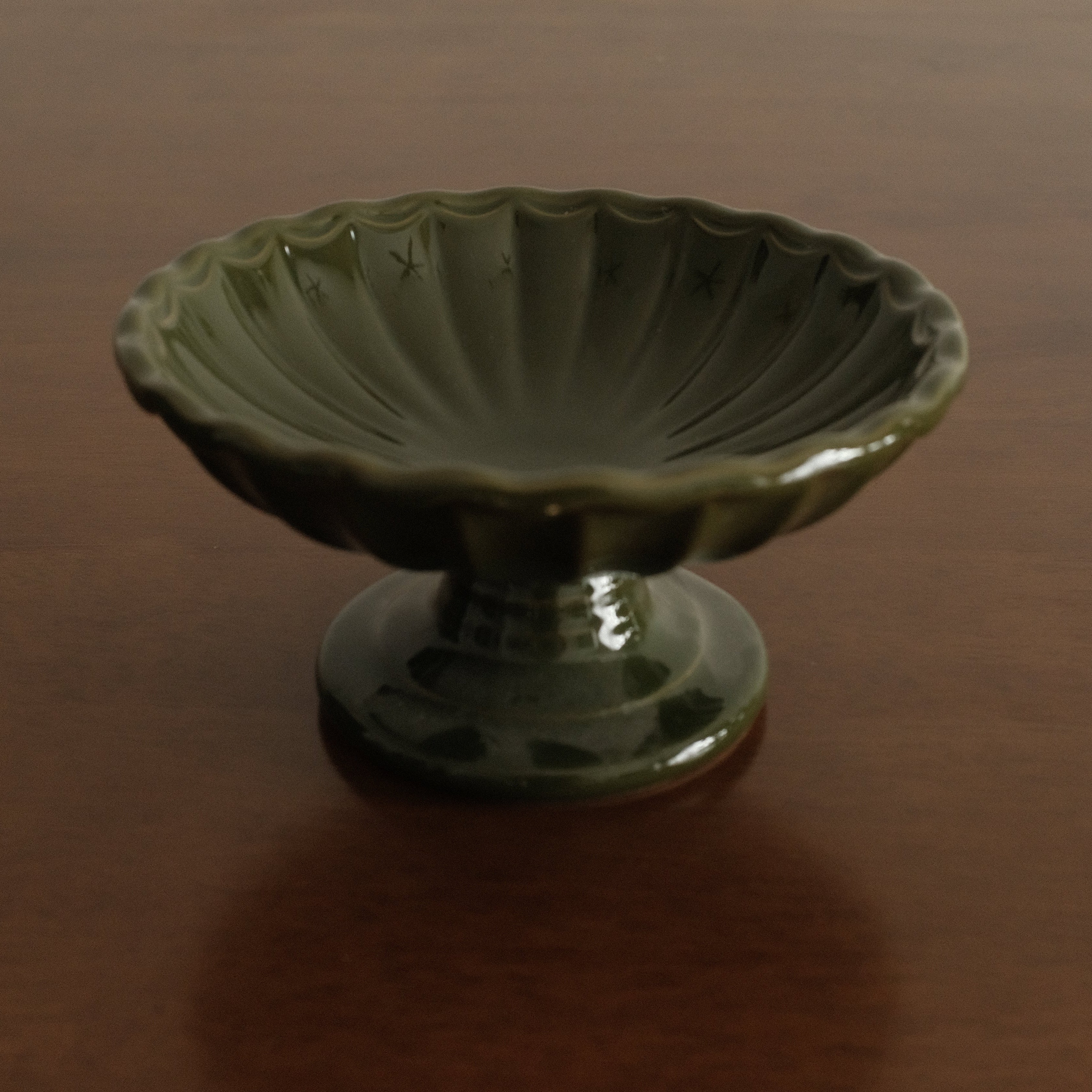 COLETTE Retro Ceramic Floral Pedestal Dish Plate Tea Stand Dessert Pastry Plate