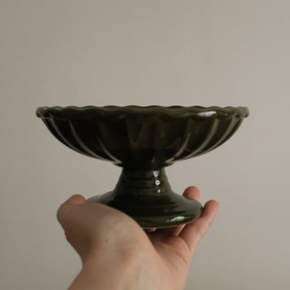 COLETTE Retro Ceramic Floral Pedestal Dish Plate Tea Stand Dessert Pastry Plate