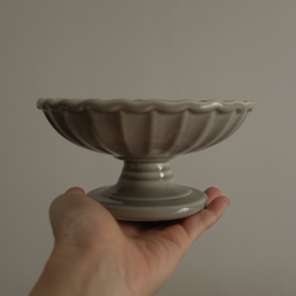 COLETTE Retro Ceramic Floral Pedestal Dish Plate Tea Stand Dessert Pastry Plate