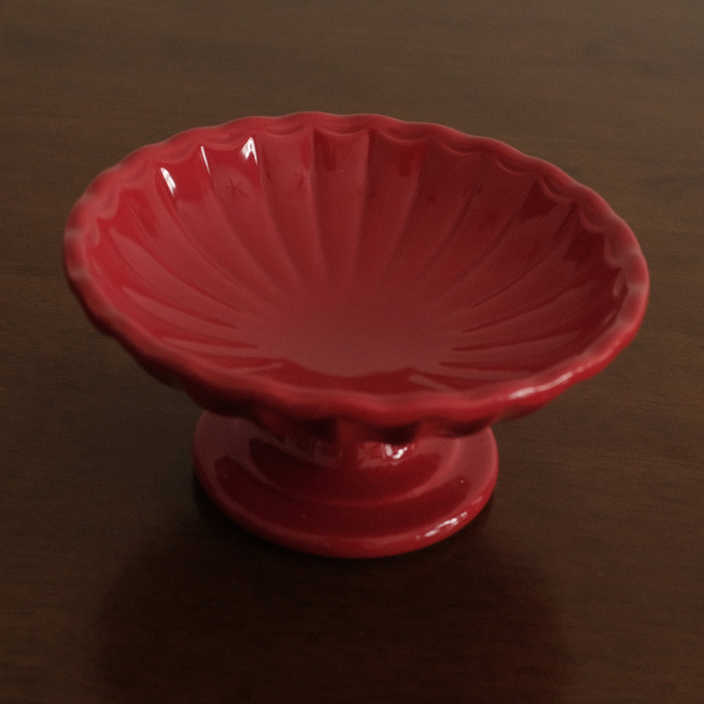 COLETTE Retro Ceramic Floral Pedestal Dish Plate Tea Stand Dessert Pastry Plate