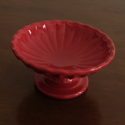 COLETTE Retro Ceramic Floral Pedestal Dish Plate Tea Stand Dessert Pastry Plate