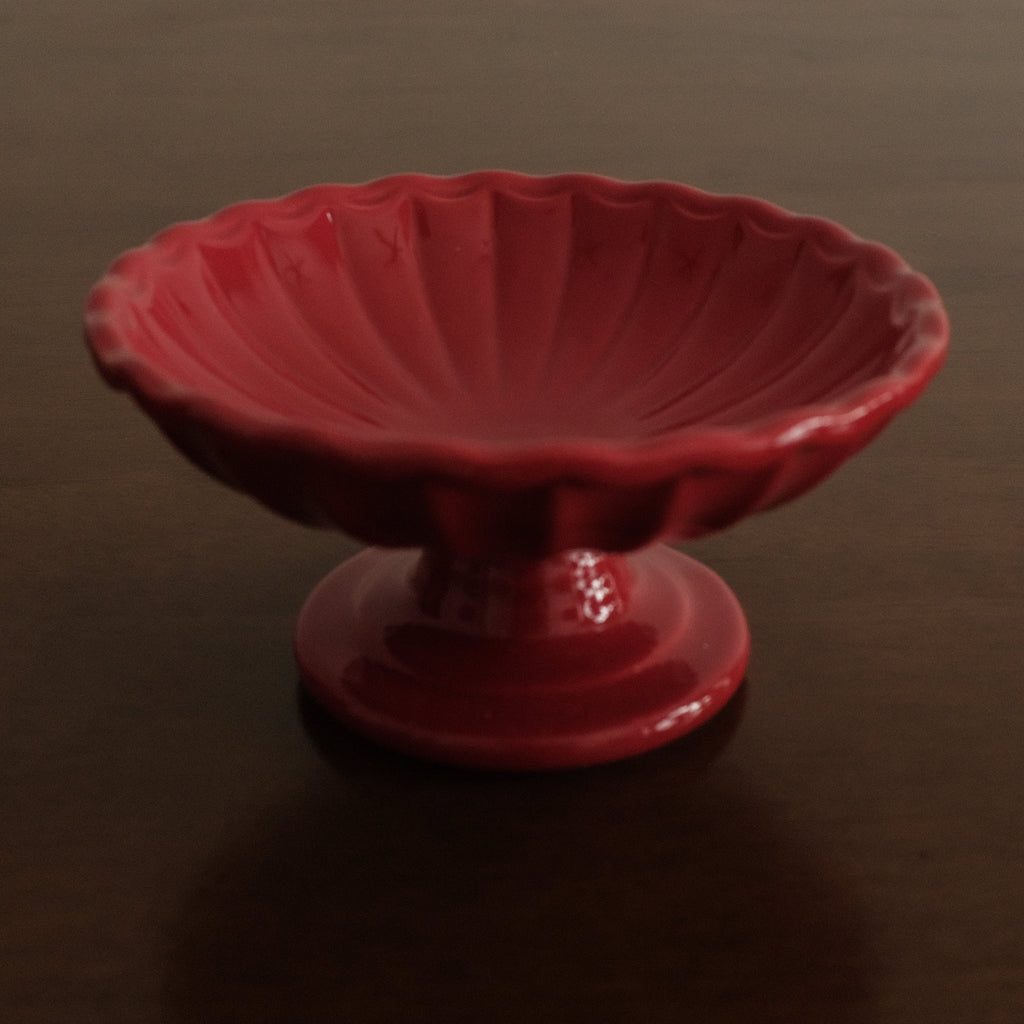 COLETTE Retro Ceramic Floral Pedestal Dish Plate Tea Stand Dessert Pastry Plate