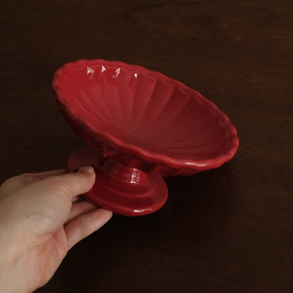 COLETTE Retro Ceramic Floral Pedestal Dish Plate Tea Stand Dessert Pastry Plate