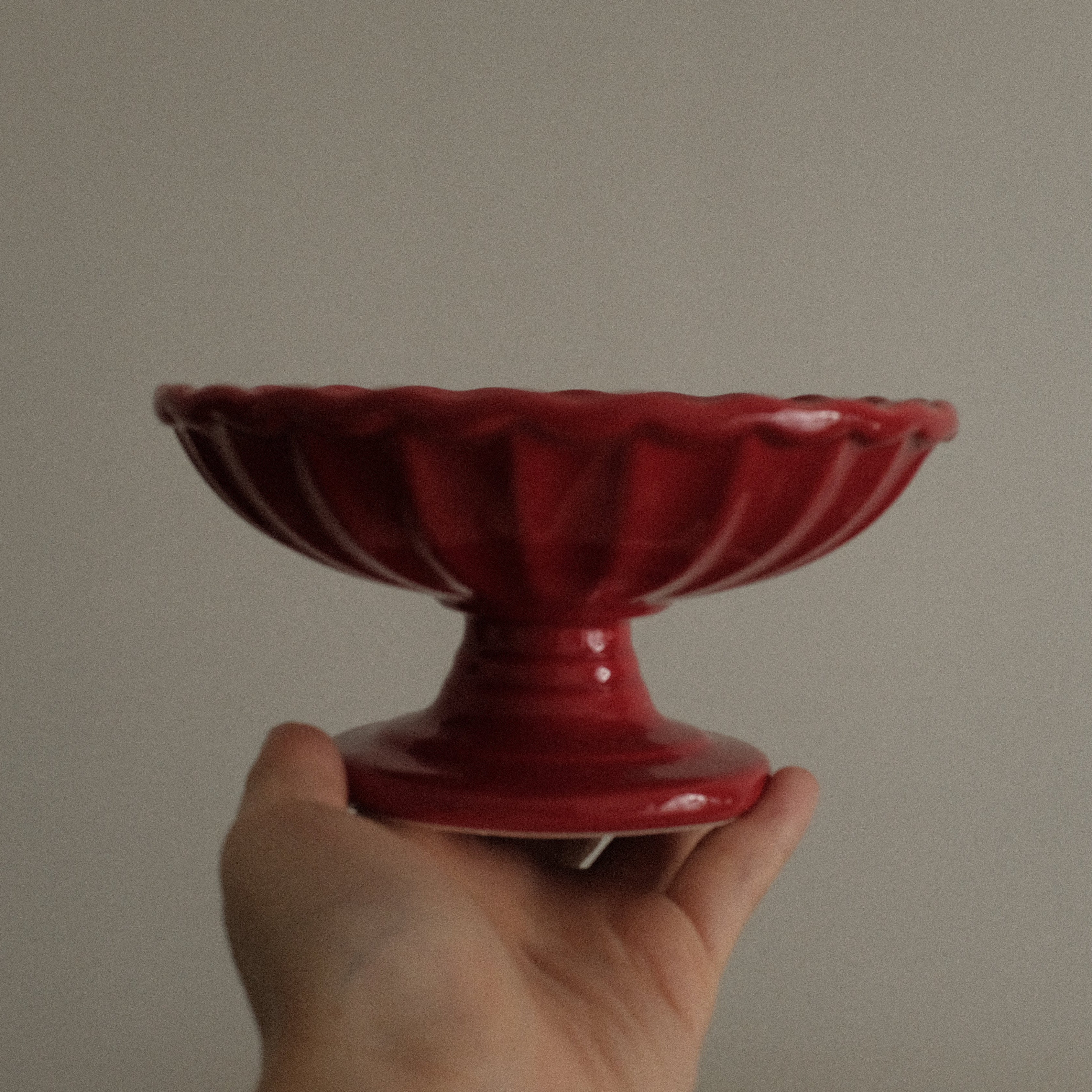 COLETTE Retro Ceramic Floral Pedestal Dish Plate Tea Stand Dessert Pastry Plate