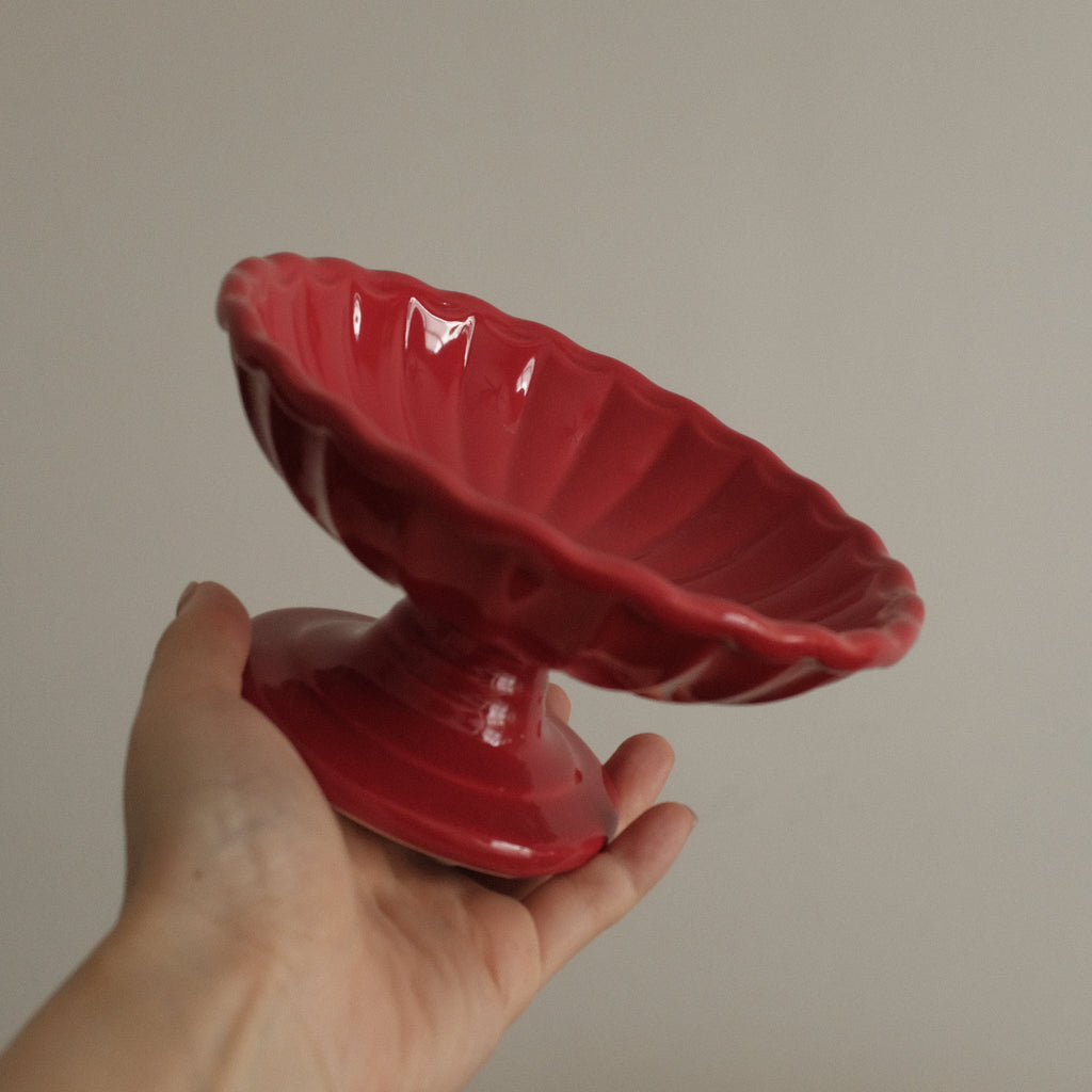 COLETTE Retro Ceramic Floral Pedestal Dish Plate Tea Stand Dessert Pastry Plate