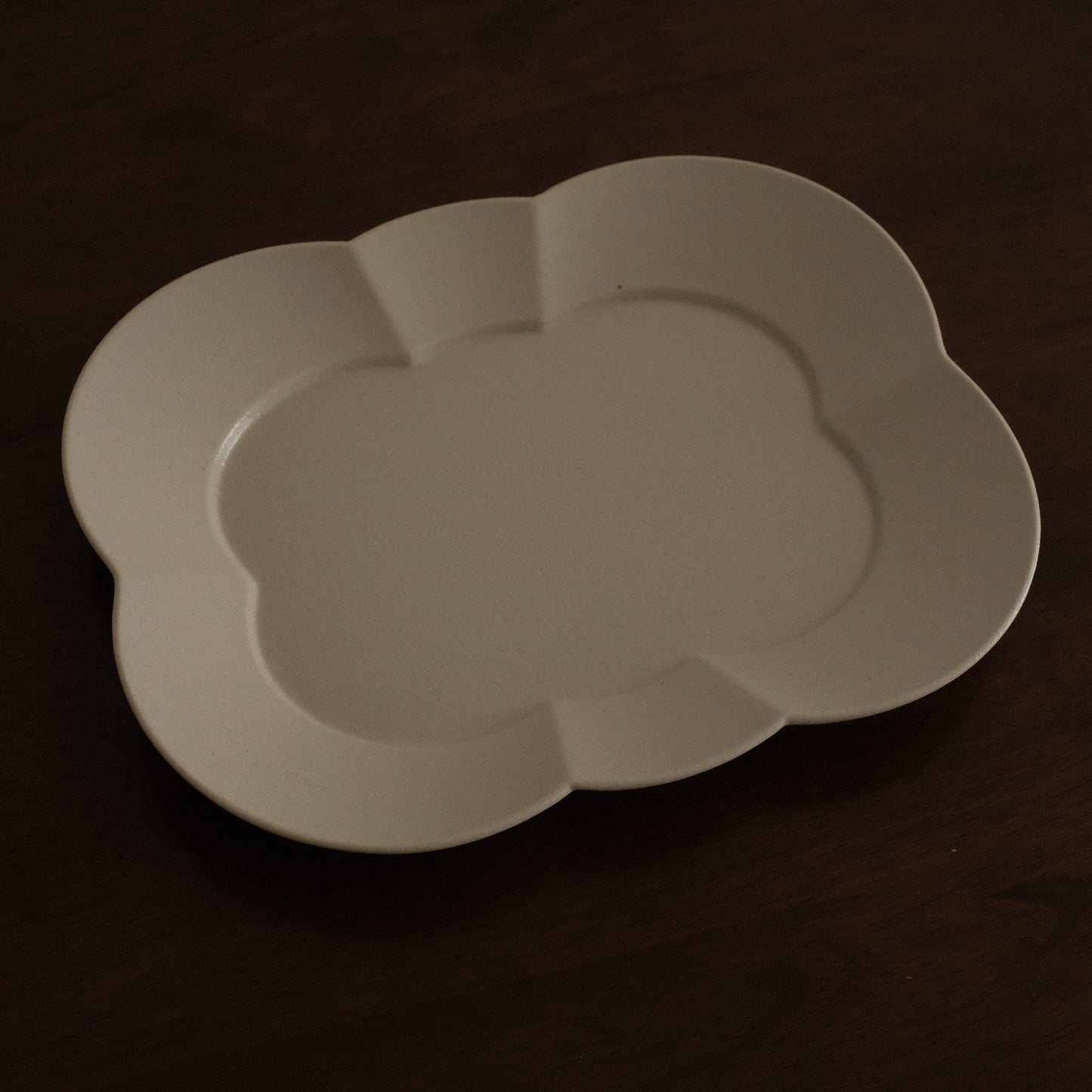 CAMILLE French Retro Six Petals Rectangular Dish Plate Ceramic Underglazed Powdered Glaze Stoneware