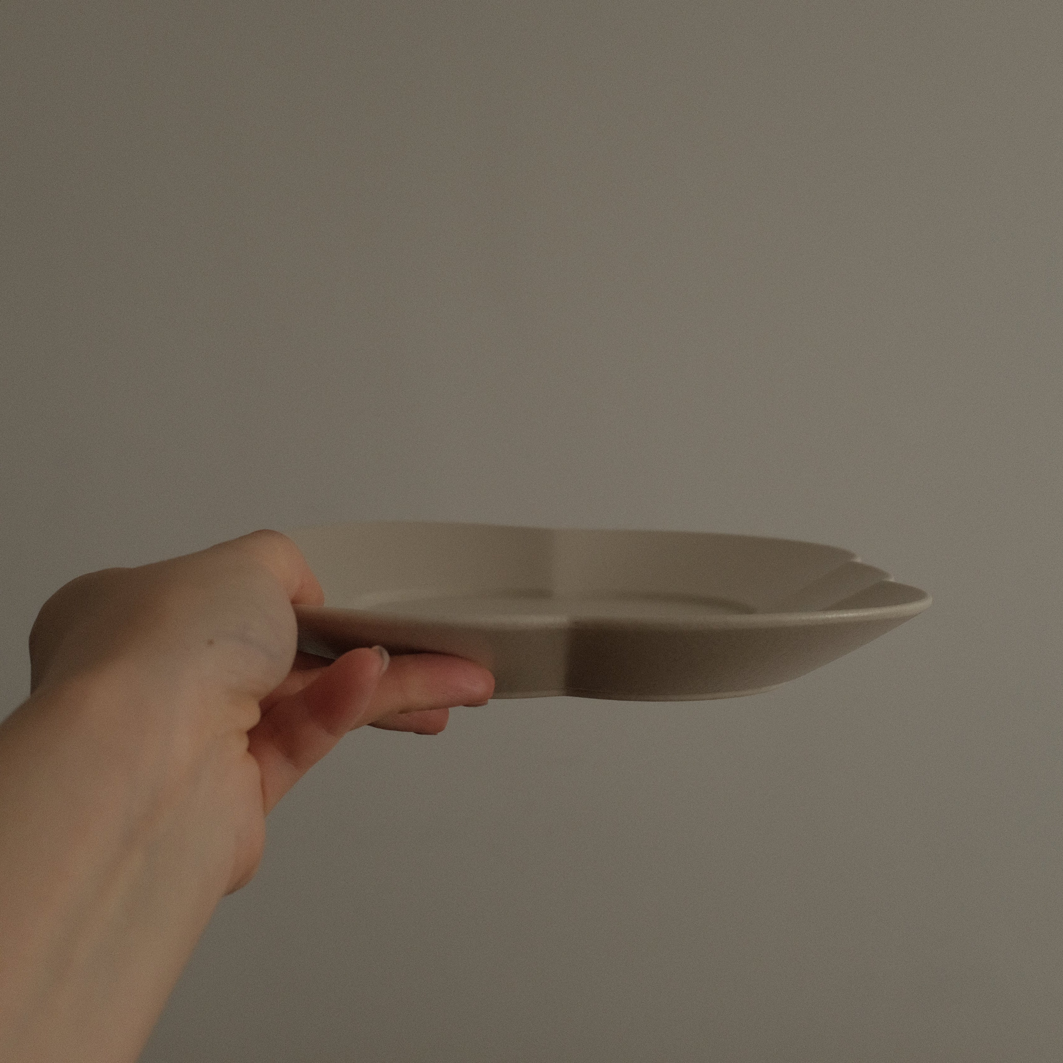 CAMILLE French Retro Six Petals Rectangular Dish Plate Ceramic Underglazed Powdered Glaze Stoneware