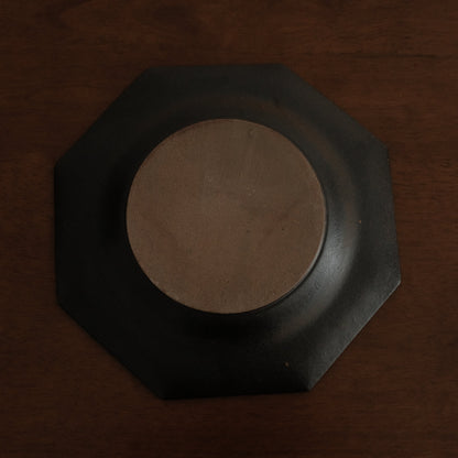 VIVIENNE French Retro Octagonal Dish Plate Ceramic Underglazed Powdered Glaze Stoneware