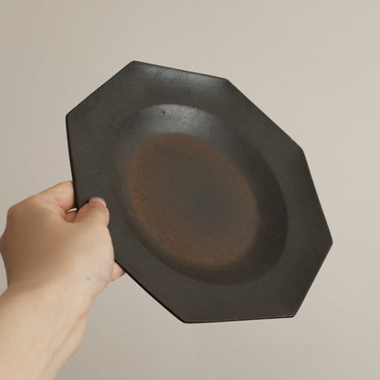 VIVIENNE French Retro Octagonal Dish Plate Ceramic Underglazed Powdered Glaze Stoneware