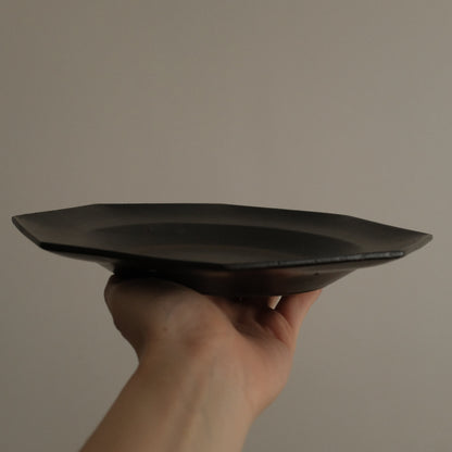 VIVIENNE French Retro Octagonal Dish Plate Ceramic Underglazed Powdered Glaze Stoneware