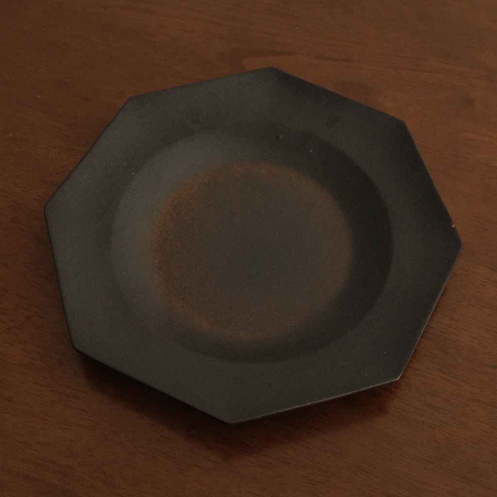 VIVIENNE French Retro Octagonal Dish Plate Ceramic Underglazed Powdered Glaze Stoneware