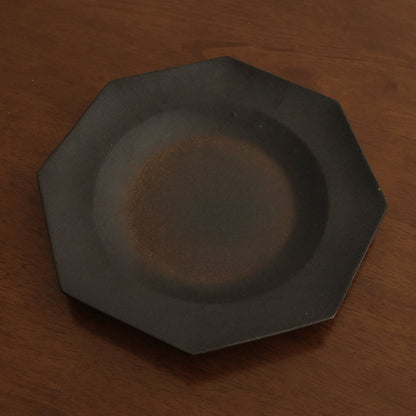 VIVIENNE French Retro Octagonal Dish Plate Ceramic Underglazed Powdered Glaze Stoneware