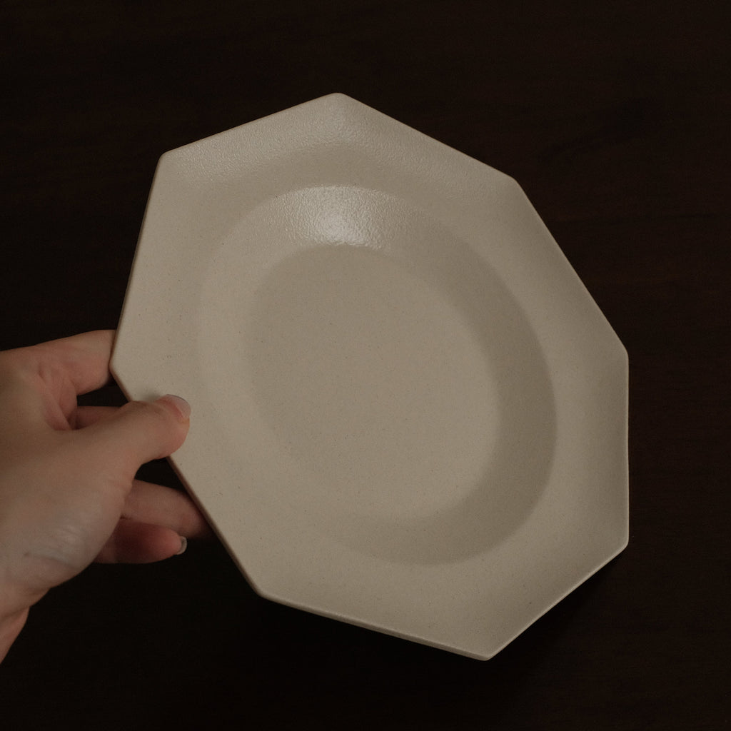 VIVIENNE French Retro Octagonal Dish Plate Ceramic Underglazed Powdered Glaze Stoneware