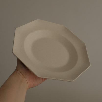 VIVIENNE French Retro Octagonal Dish Plate Ceramic Underglazed Powdered Glaze Stoneware