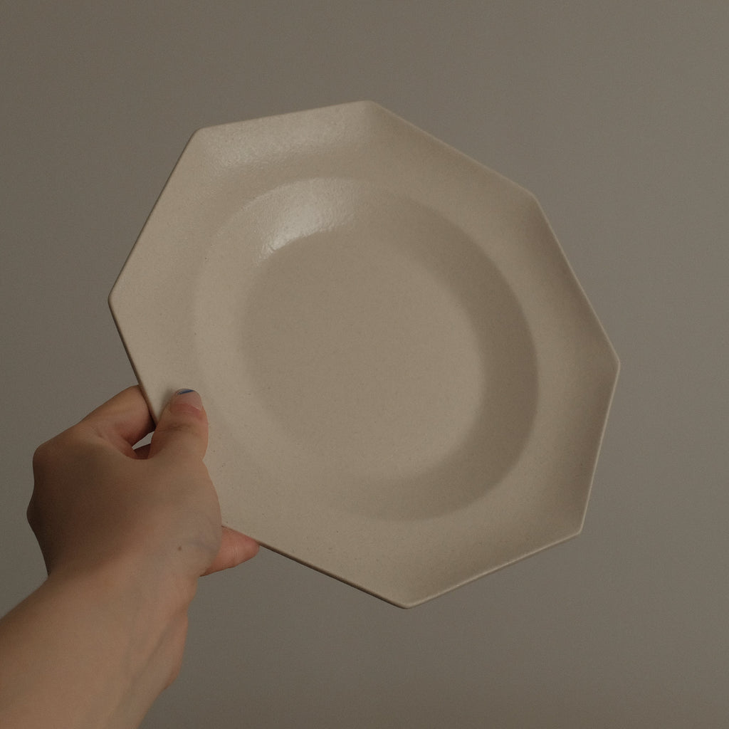 VIVIENNE French Retro Octagonal Dish Plate Ceramic Underglazed Powdered Glaze Stoneware