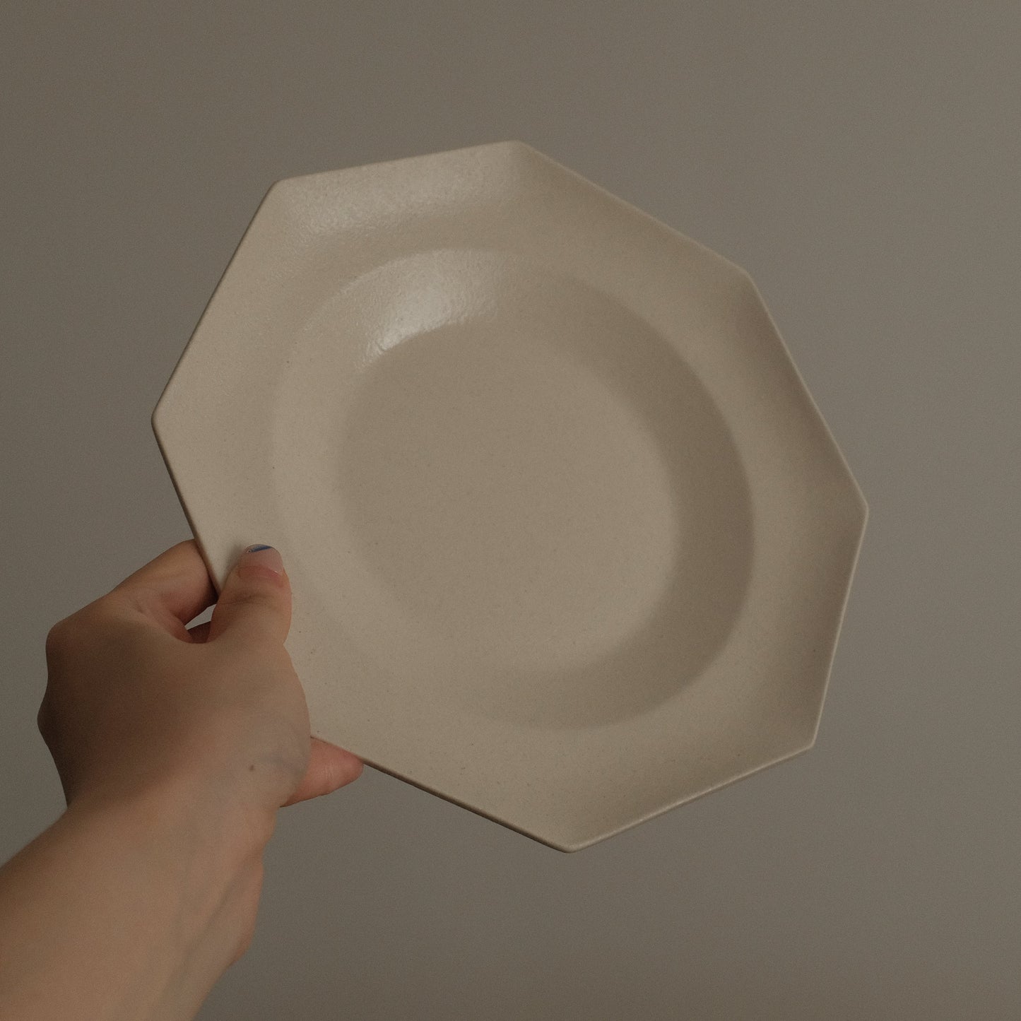 VIVIENNE French Retro Octagonal Dish Plate Ceramic Underglazed Powdered Glaze Stoneware