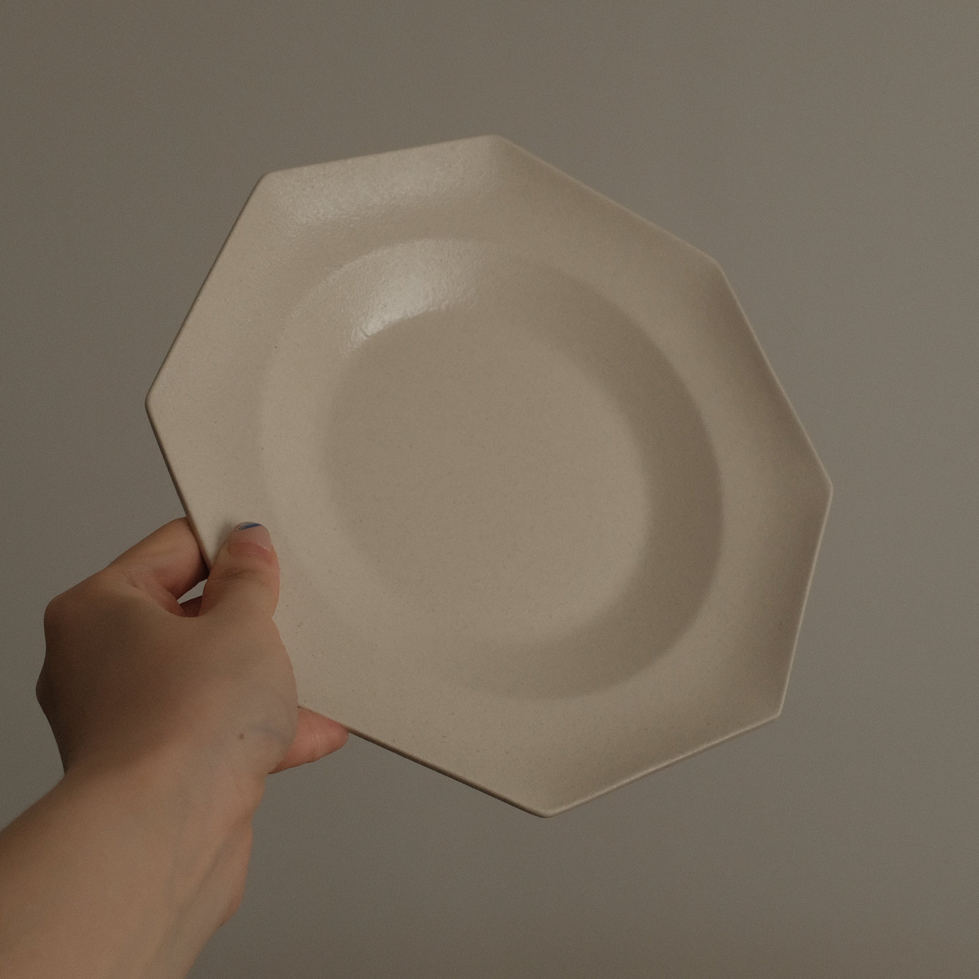 VIVIENNE French Retro Octagonal Dish Plate Ceramic Underglazed Powdered Glaze Stoneware